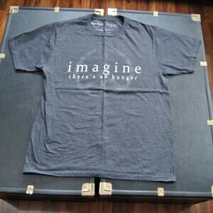 Hard Rock Café  Lyric Culture John Lennon Imagine Medium Gray Short Sleeve Shirt